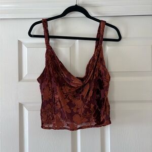 Floral Velvet Crop Top